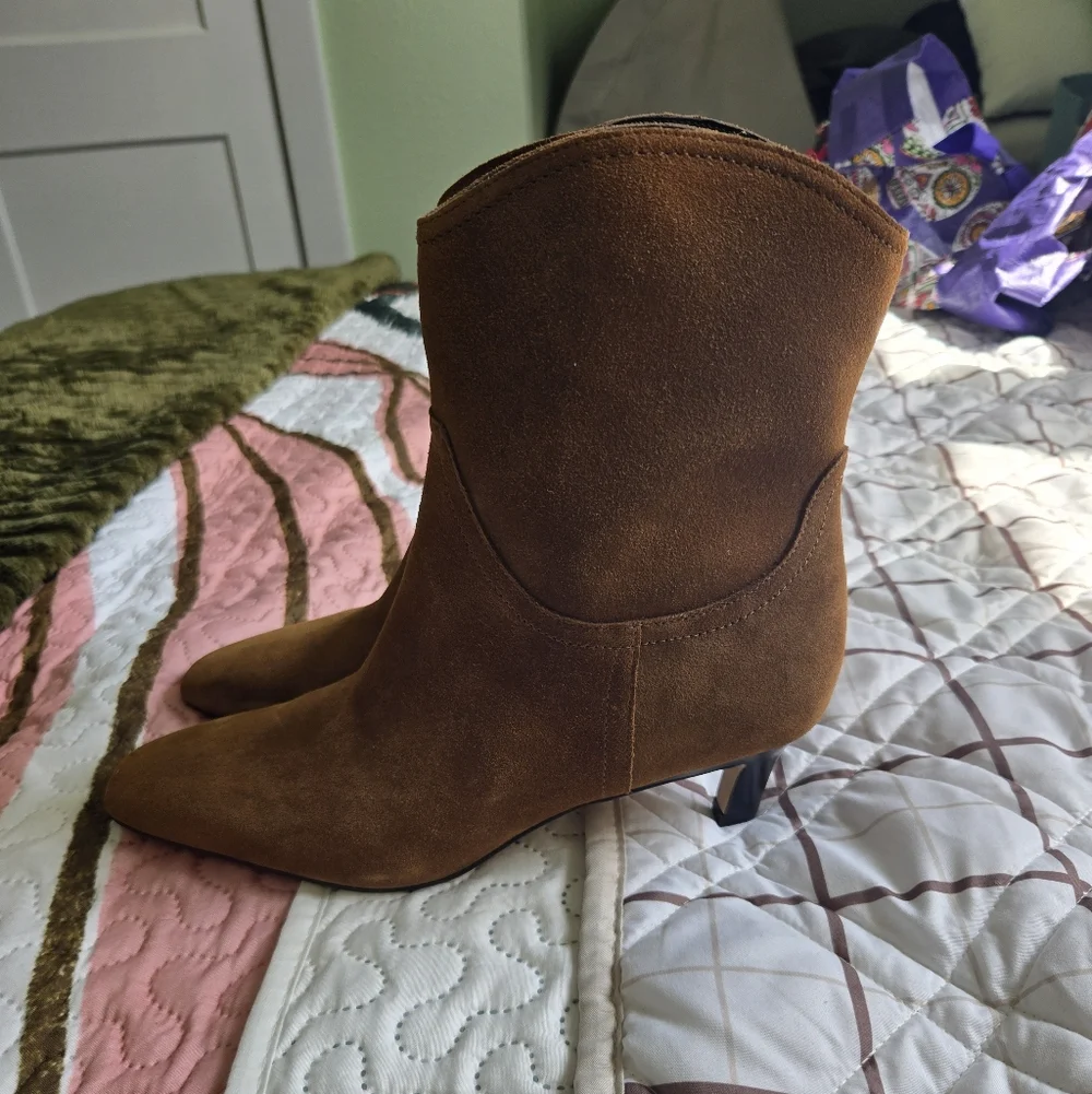 Nordstrom Chestnut Suede Pointed-Toe Ankle Boot - Picture 6 of 8